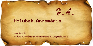 Holubek Annamária névjegykártya